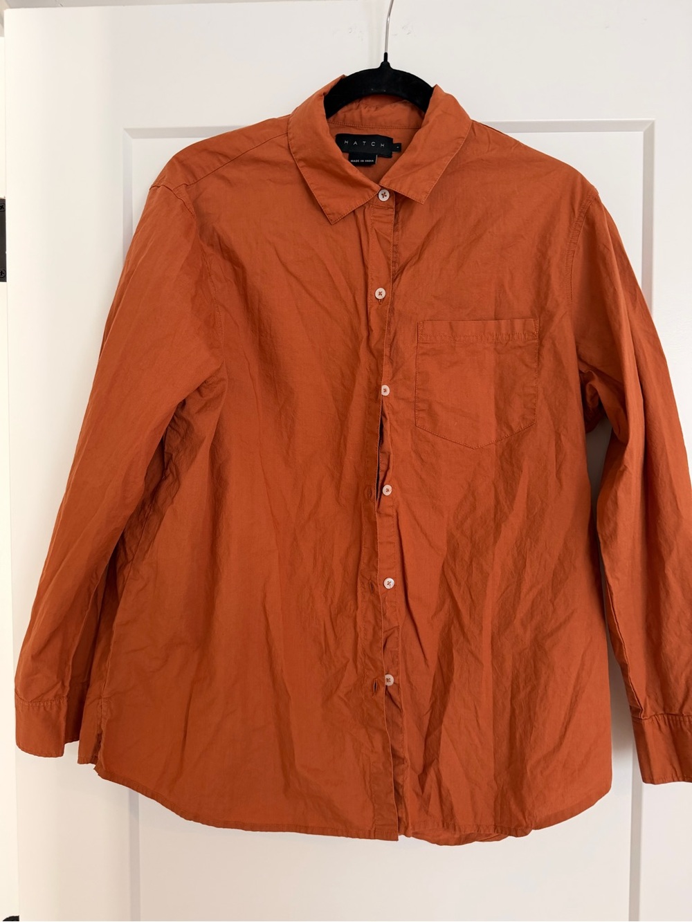 Hatch women’s size 1 small Rust Orange Lightweight Button-Up Shirt Jacket
